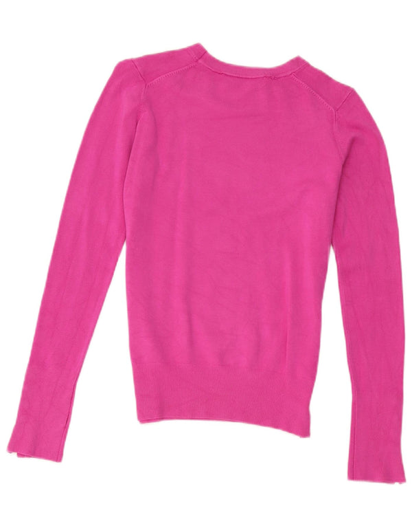 Pulover pentru damă Zara, cu gât de barcă, UK 10, mic, roz, viscoză