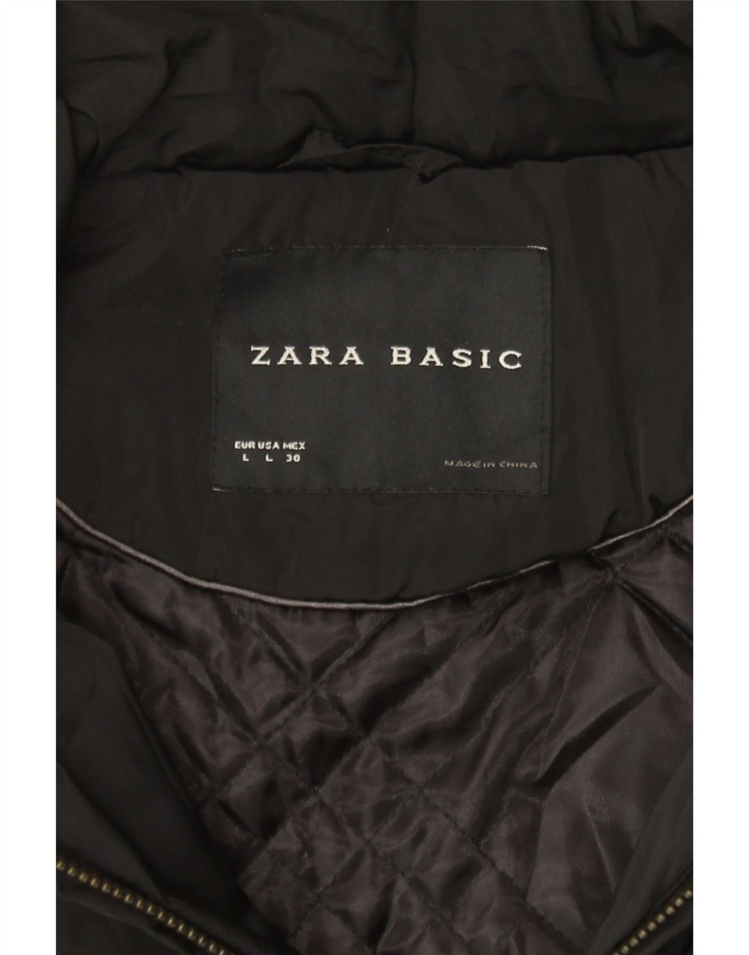 Jachetă căptușită pentru femei Zara UK 14 Large Black