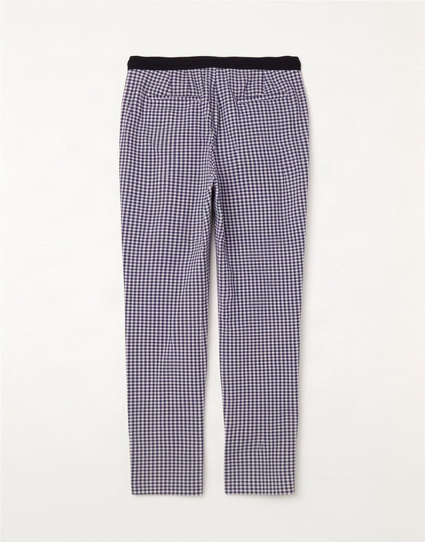Pantaloni de costum conici pentru femei cu talie înaltă Zara XL W32 L26 Blue Vichy