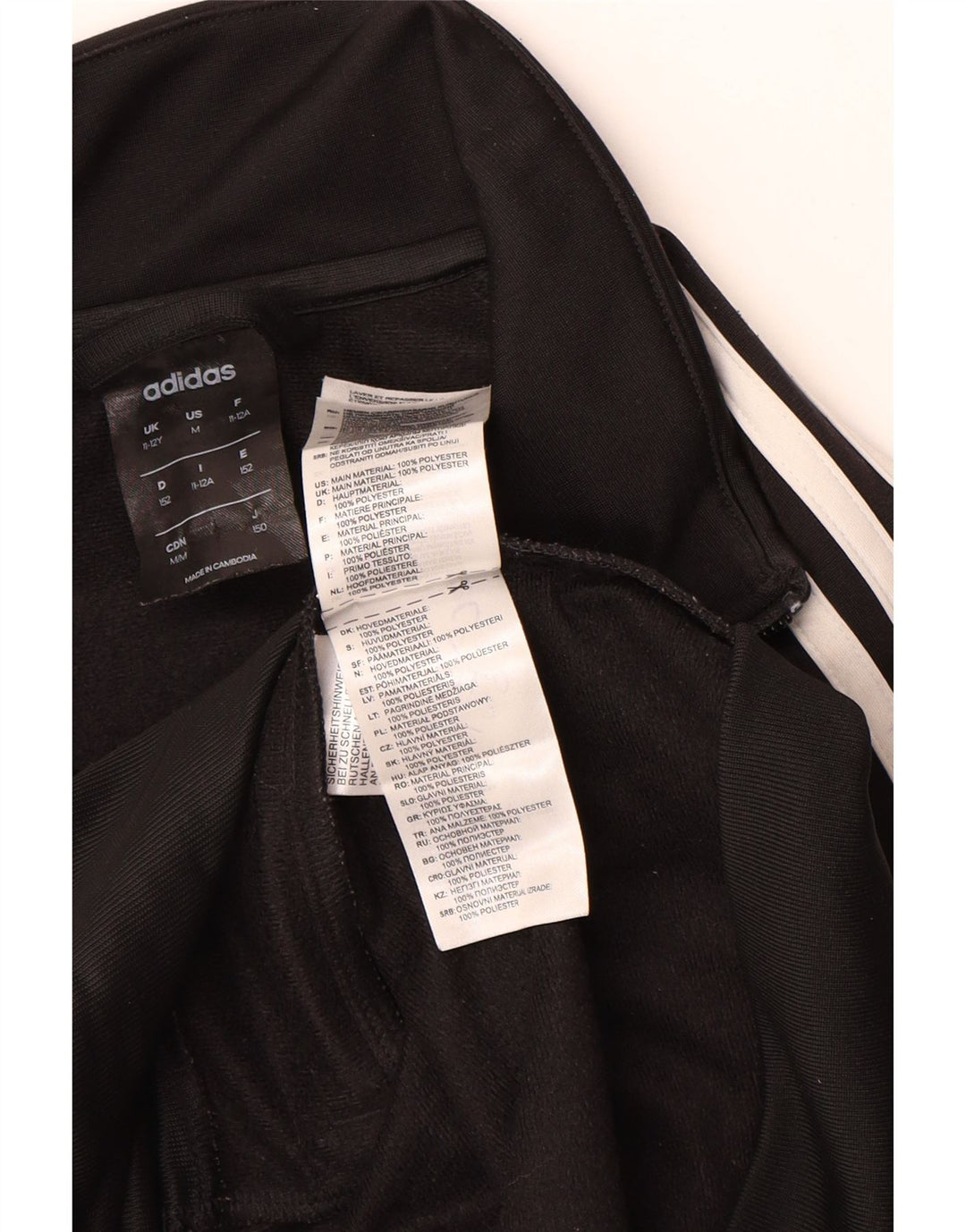 Adidas Boys Climalite Tracksuit Top Jacket 11-12 Years Black Polyester