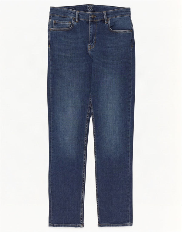 Crew Clothing Blugi drepti pentru femei UK 10 Small W30 L30 Blue Bumbac