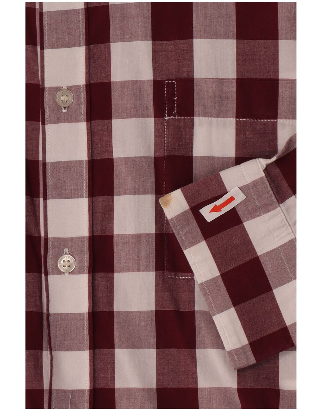 Cămașă pentru bărbați French Connection XL Burgundy Gingham Bumbac
