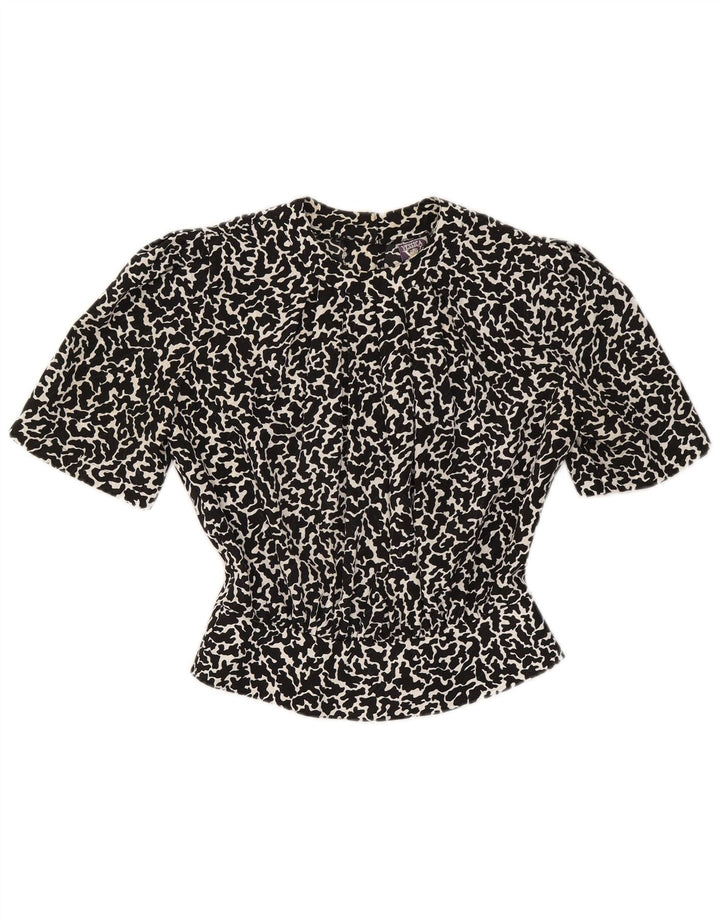 Bluză Crop Top Femei Yessica EU 38 Mediu Negru Animal Print Poliester