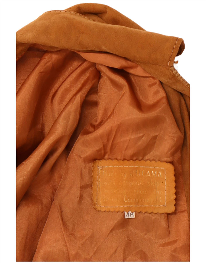 Bomber VINTAGE pentru femei de piele intoarsa IT 46 mare maro din piele