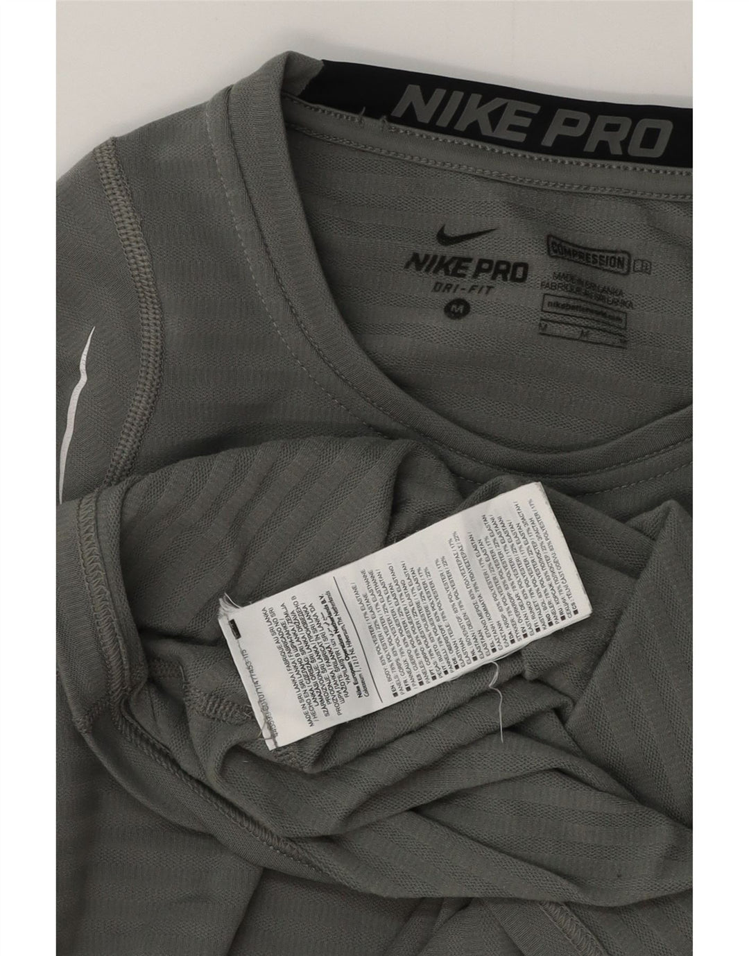 Nike Dri Fit Graphic Top cu mânecă lungă pentru bărbați UK 14 Medium Gri Poliester