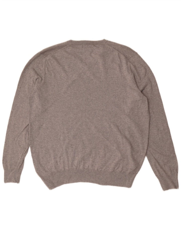 Pulover pentru bărbați Marks & Spencer, cu decolteu în V, XL, bumbac gri