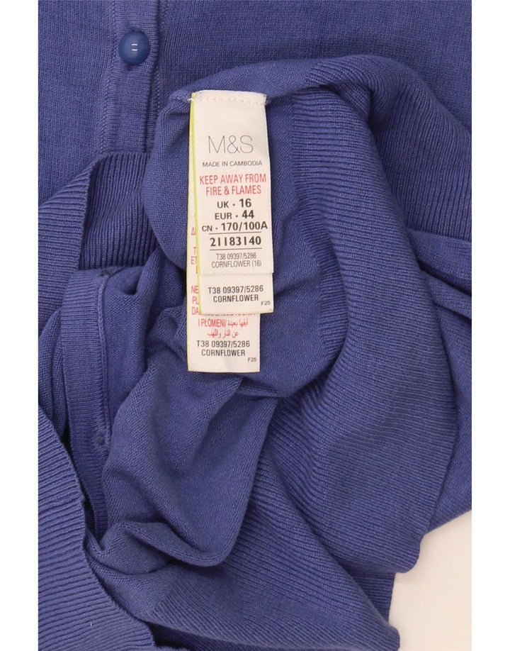 Pulover cardigan pentru femei Marks & Spencer UK 16 mare, albastru, viscoză