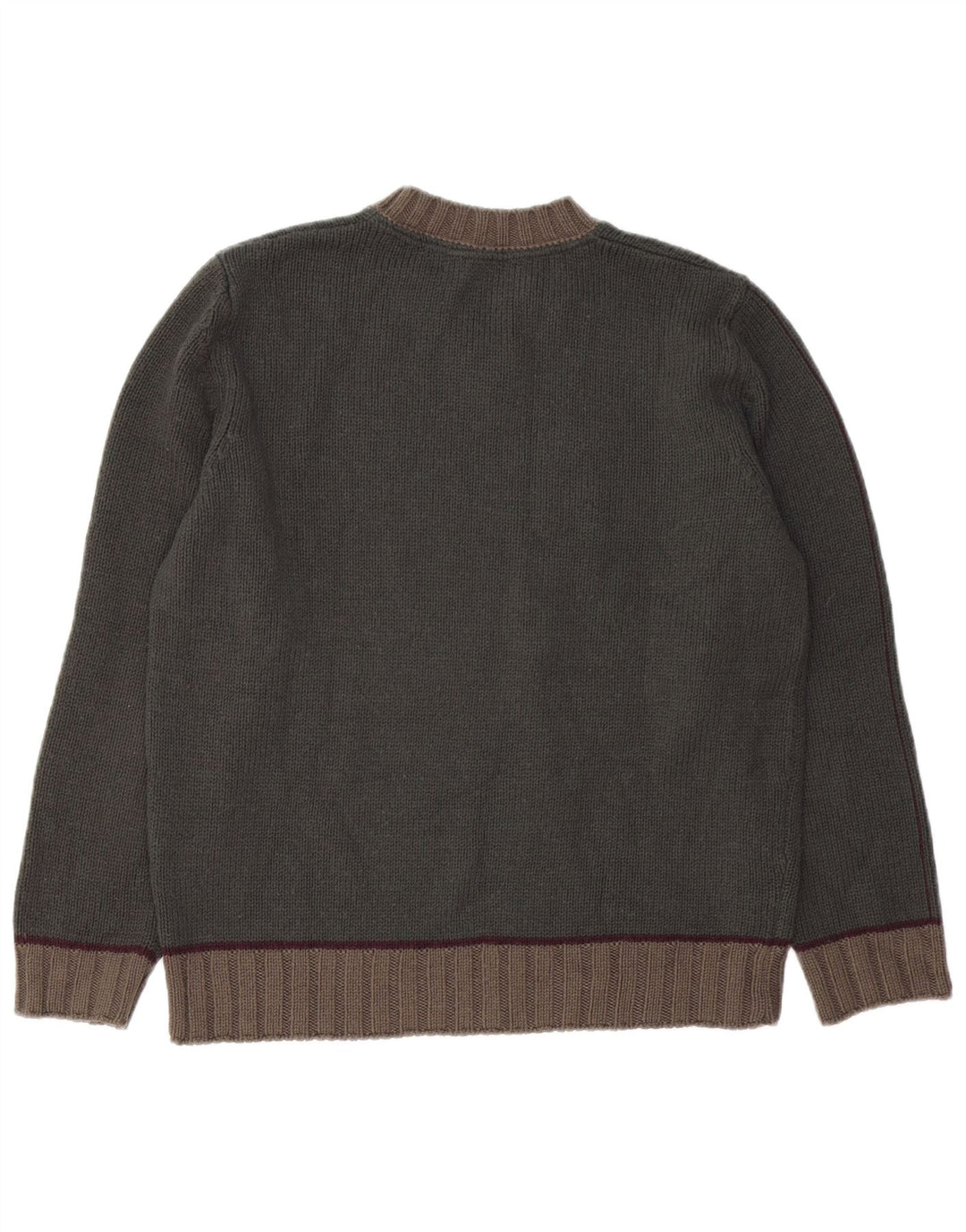 Pulover ZARA pentru bărbați cu decolteu în V, mediu kaki, acrilic colorat