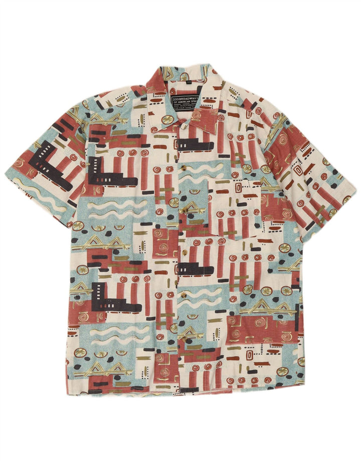 BROADWAY Cămașă cu mânecă scurtă pentru bărbați Mărimea 39/40 Mediu Multicolor Geometric