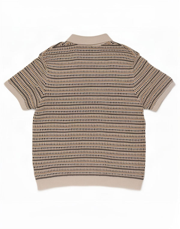Marks & Spencer Pulover cu gât polo pentru bărbați, 2XL, cu dungi multicolore