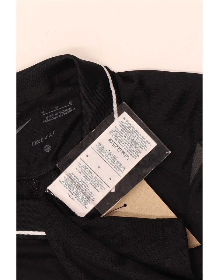 Tricou polo Nike Dri Fit pentru bărbați, mediu negru, poliester color bloc