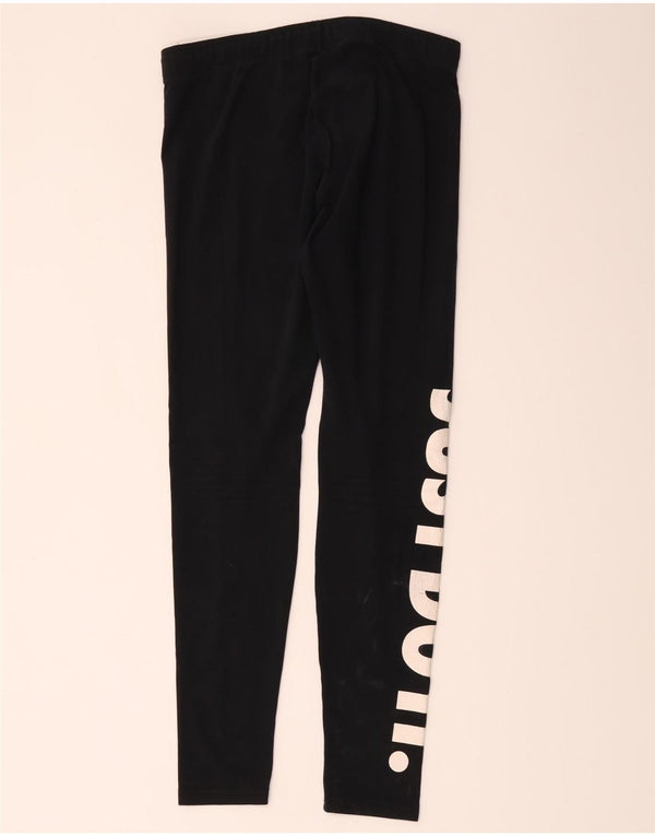 Leggings grafic Nike pentru femei UK 12, bumbac mediu negru