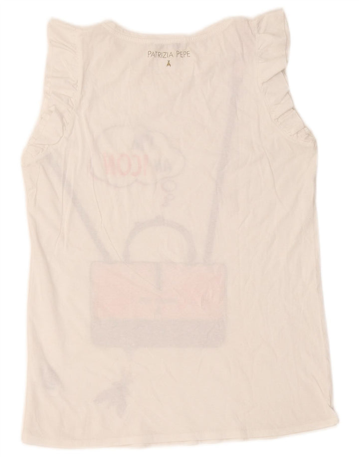 Patrizia Pepe Femei Graphic Vest Vest Top Marime Unică Bumbac Alb