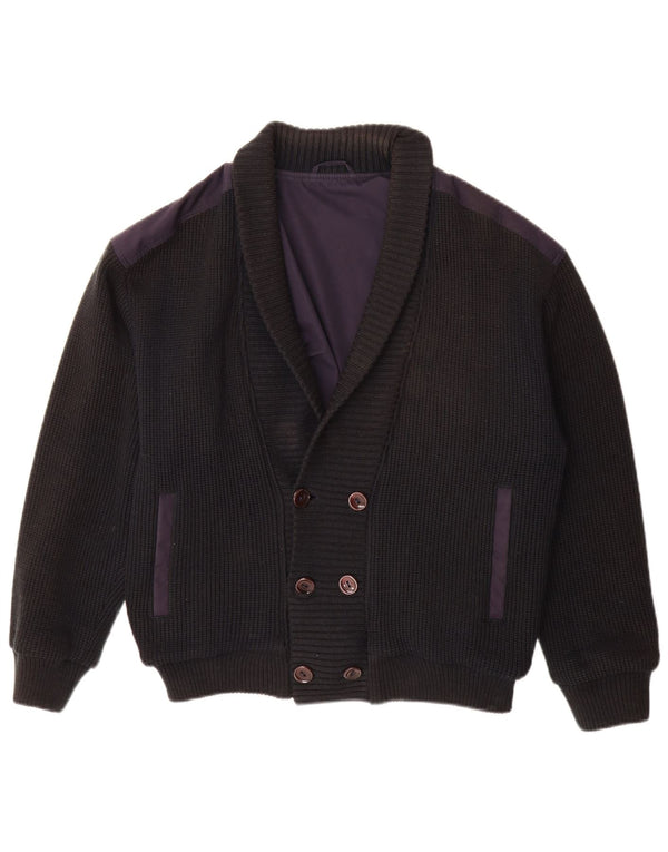 Pulover Cardigan Vintage pentru bărbați la dublu piept IT 48 Medium Bleumarin