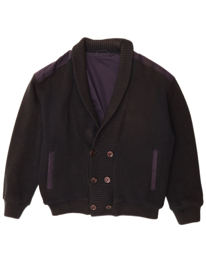 Pulover Cardigan Vintage pentru bărbați la dublu piept IT 48 Medium Bleumarin