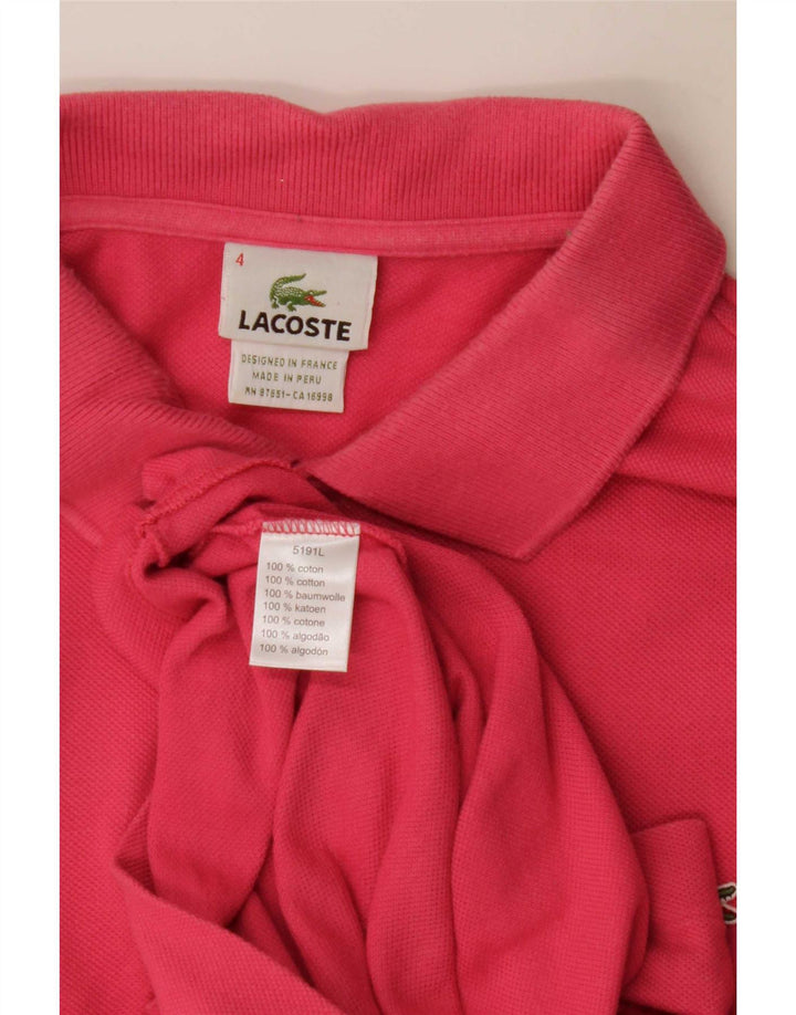 Tricou polo Lacoste pentru bărbați, mărimea 4, bumbac roz mediu