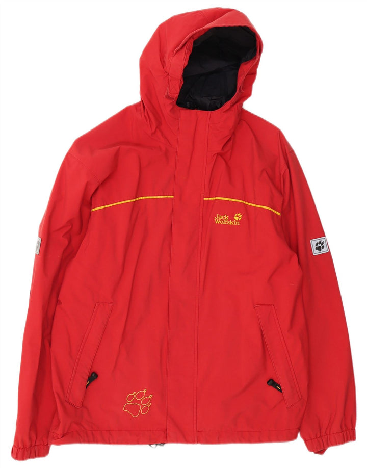 JACK WOLFSKIN Jachetă de ploaie cu glugă grafică pentru băieți 13-14 ani poliamidă roșie