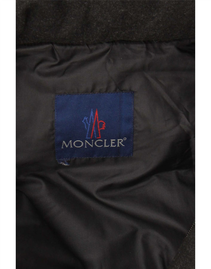 Jachetă căptușită cu glugă Moncler pentru bărbați UK 36, lână neagră mică