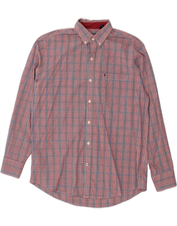 IZOD Mens Shirt Medium Red Check Cotton Vintage Izod and Second-Hand Izod from Messina Hembry 