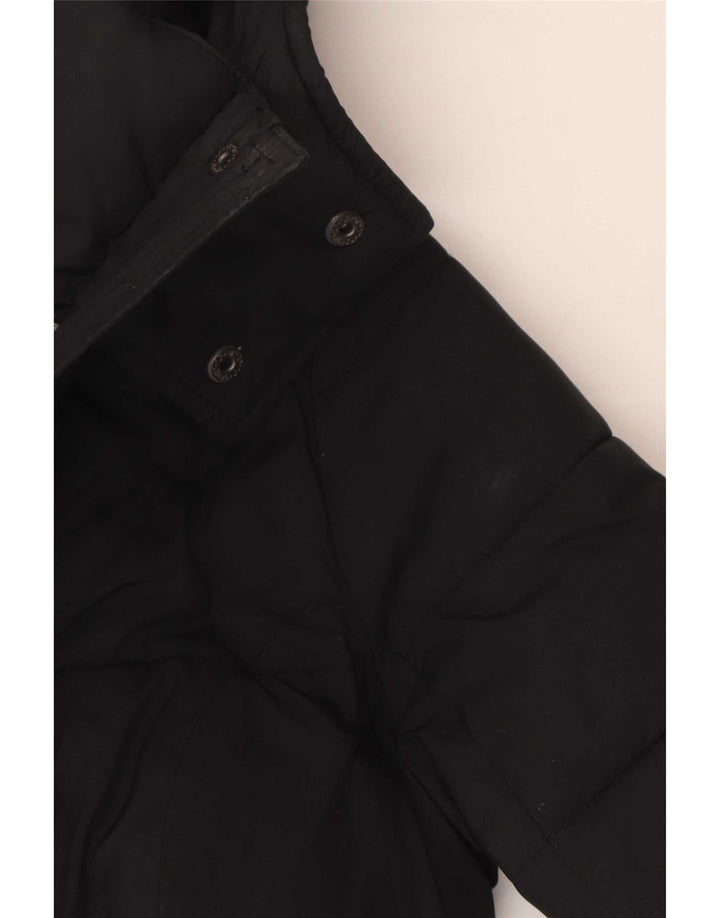 Jachetă căptușită cu glugă Abercrombie & Fitch pentru femei UK 10 Poliester negru mic