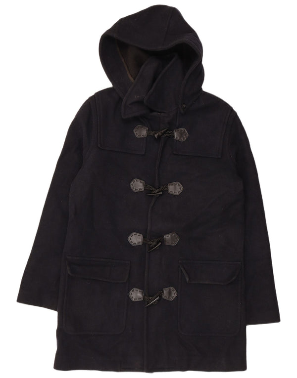 VINTAGE Manson cu glugă pentru femei UK 18 XL Lână bleumarin