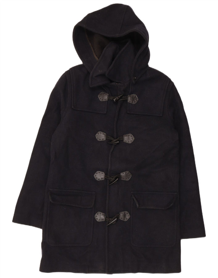 VINTAGE Manson cu glugă pentru femei UK 18 XL Lână bleumarin