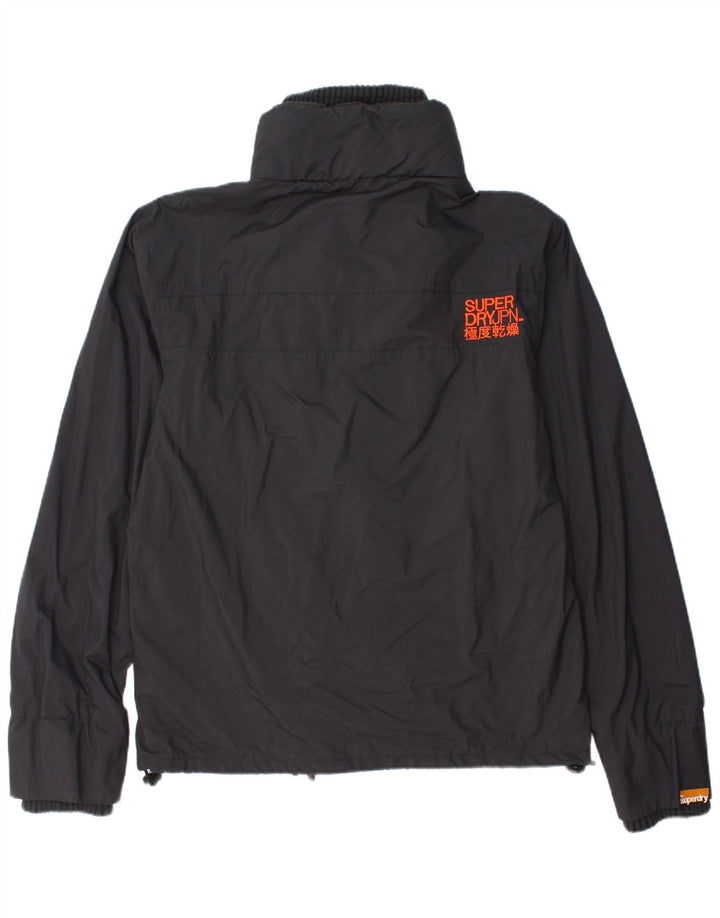 SUPERDRY Jachetă de ploaie cu grafică pentru femei UK 18 XL Nylon negru