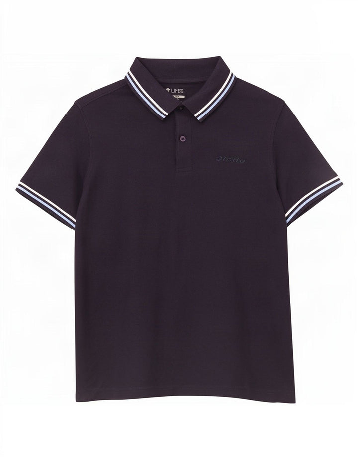 Tricou polo pentru bărbați Lotto Bumbac bleumarin mic