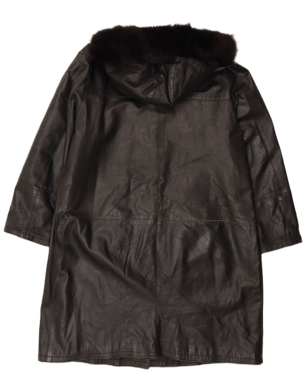 Palton din piele vintage pentru femei IT 48 XL negru