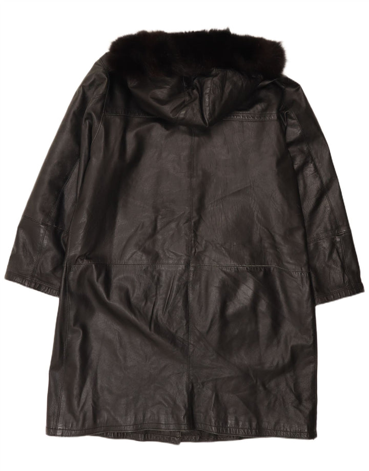 Palton din piele vintage pentru femei IT 48 XL negru
