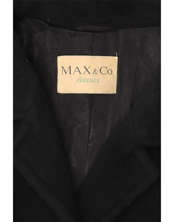 Max & Co. Palton pentru femei UK 14 Lână neagră mare