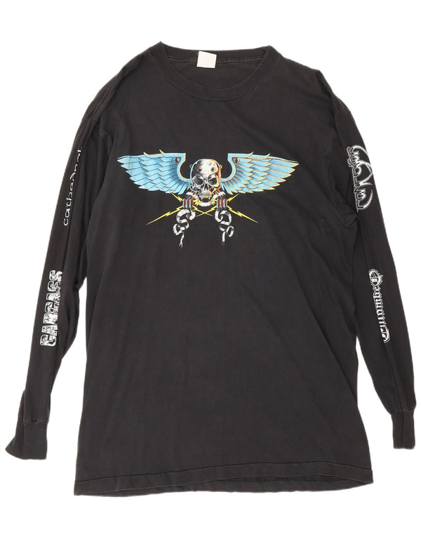 Vintage Mens God's of Grind Earache Tour 1992 Top mânecă lungă XL Black Rock