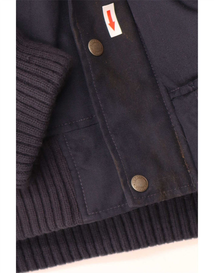 Jachetă bomber cu glugă pentru bărbați Woolrich UK 38, nailon mediu, bleumarin