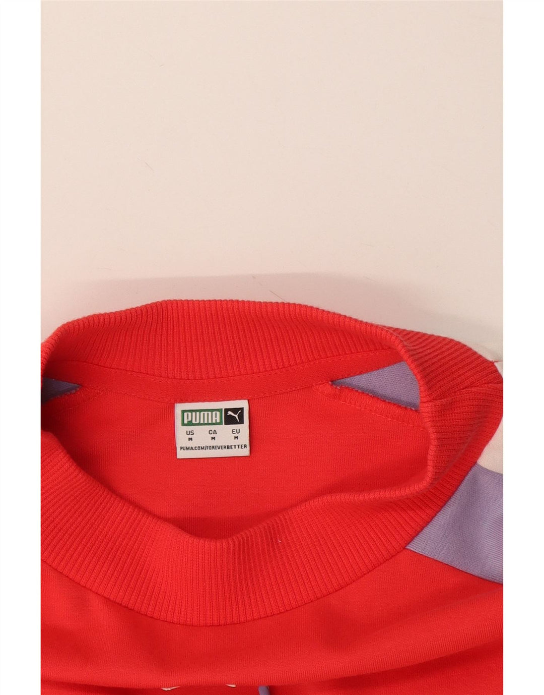 Pulover Puma Crop Graphic pentru femei UK 14 Medium Red Colorblock