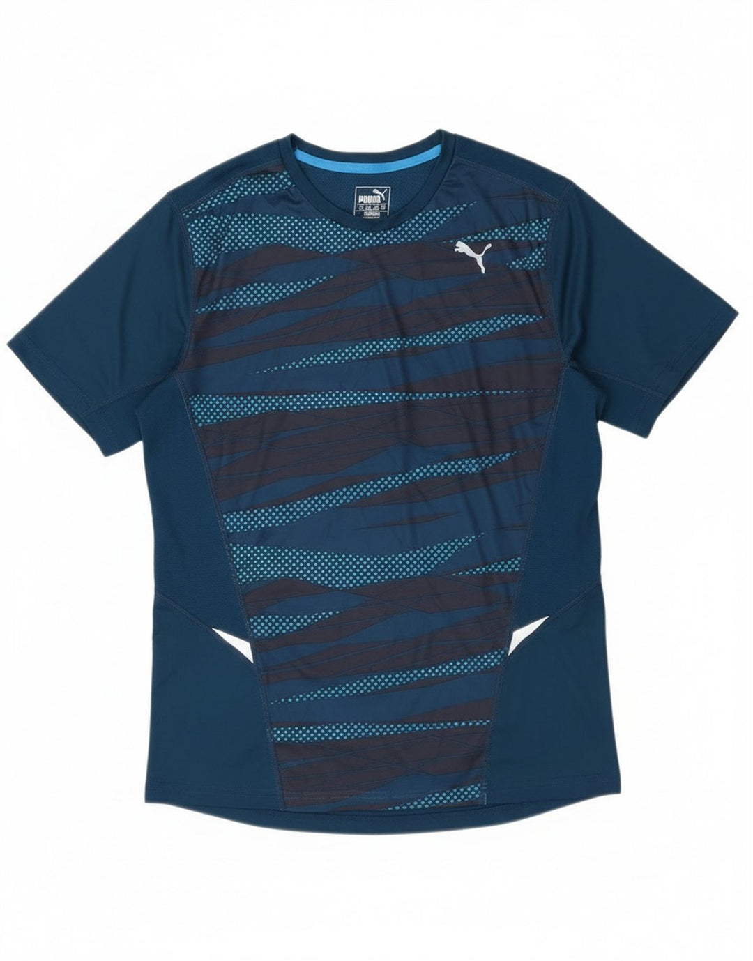 Tricou grafic pentru bărbați Puma Top Medium Blue Geometric Poliester
