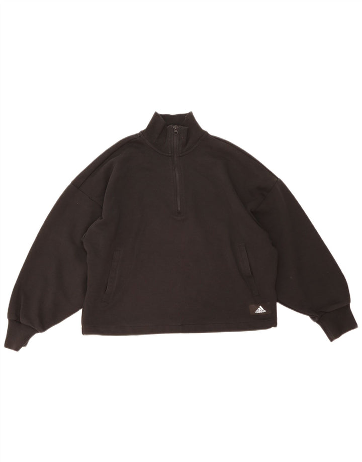 Pulover cu grafic supradimensionat Adidas pentru femei UK 12/14 Medium Negru
