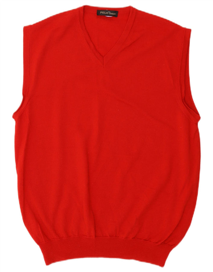 Vintage Mens Vest Tank Top EU 48 Medium Red Wool