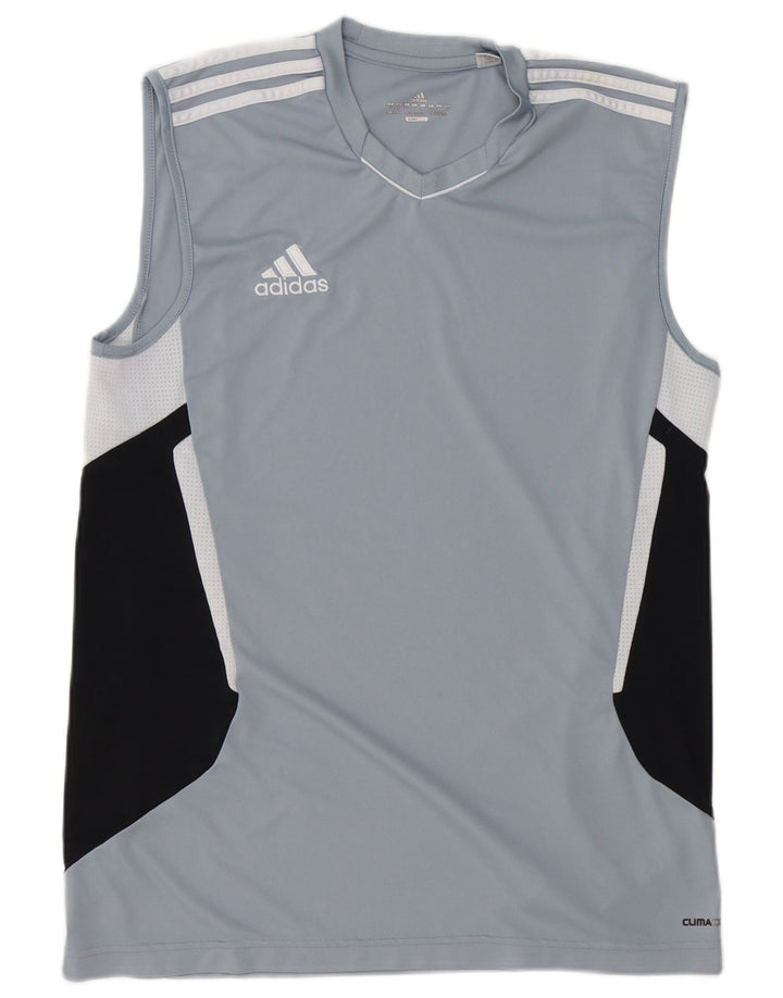 ADIDAS Climacool Vest Top pentru bărbați UK 40/42 Medium Blue Colorblock Poliester