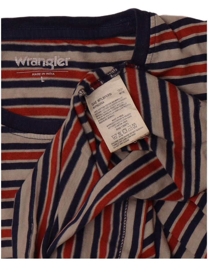 Tricou pentru bărbați Wrangler Top mare din bumbac cu dungi multicolore