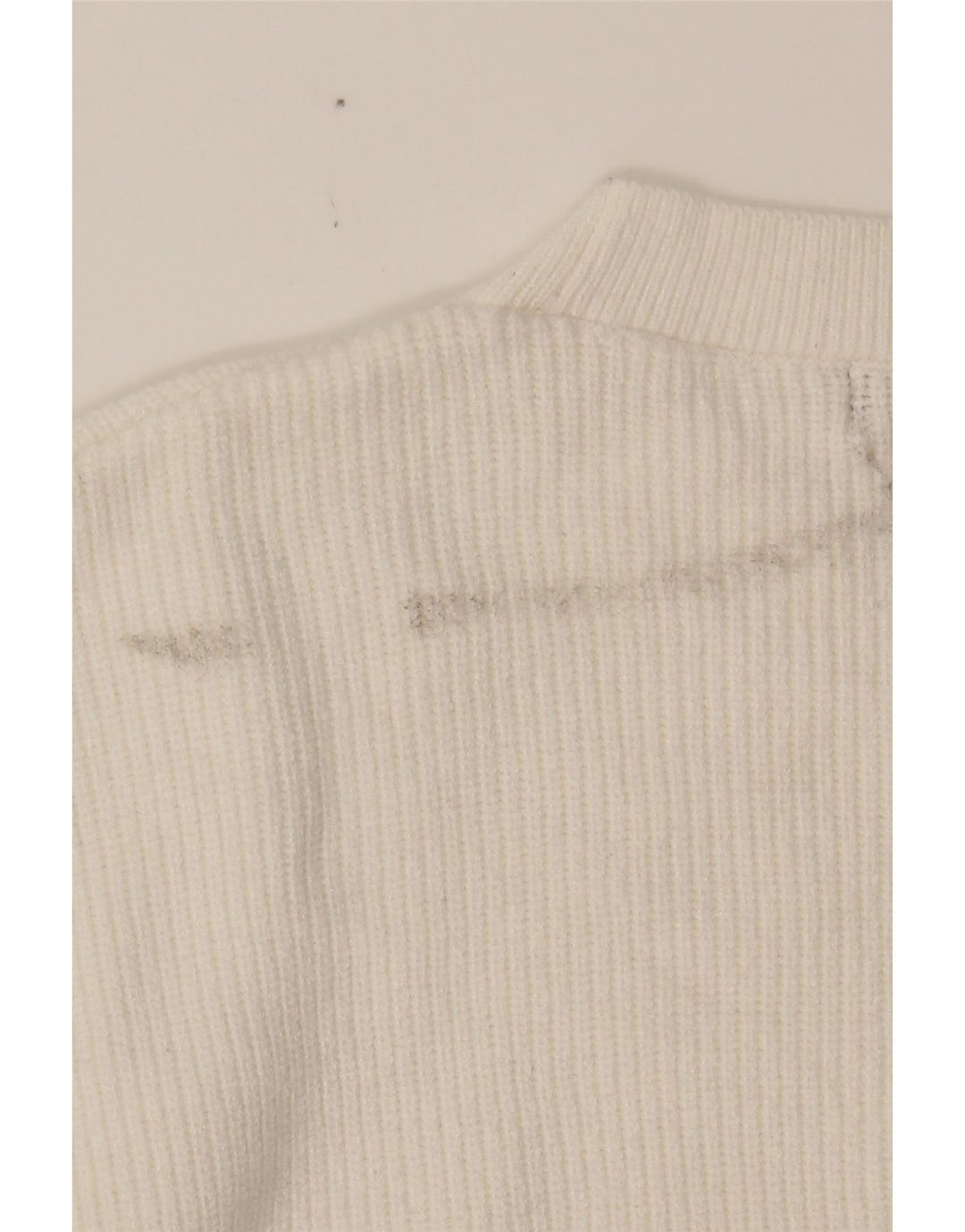 MARKS & SPENCER Womens Crew Neck Jumper Sweater UK 12 Medium White Viscose Vintage Marks & Spencer and Second-Hand Marks & Spencer from Messina Hembry 