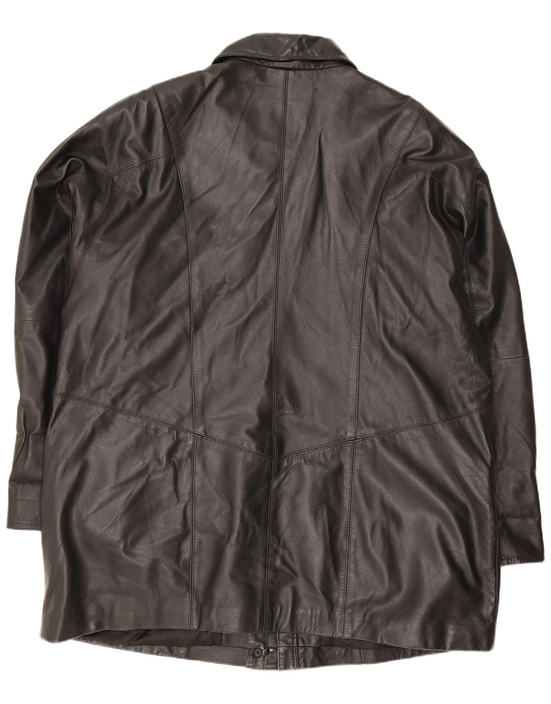 Palton supradimensionat din piele pentru femei Gapelle UK 18 XL negru