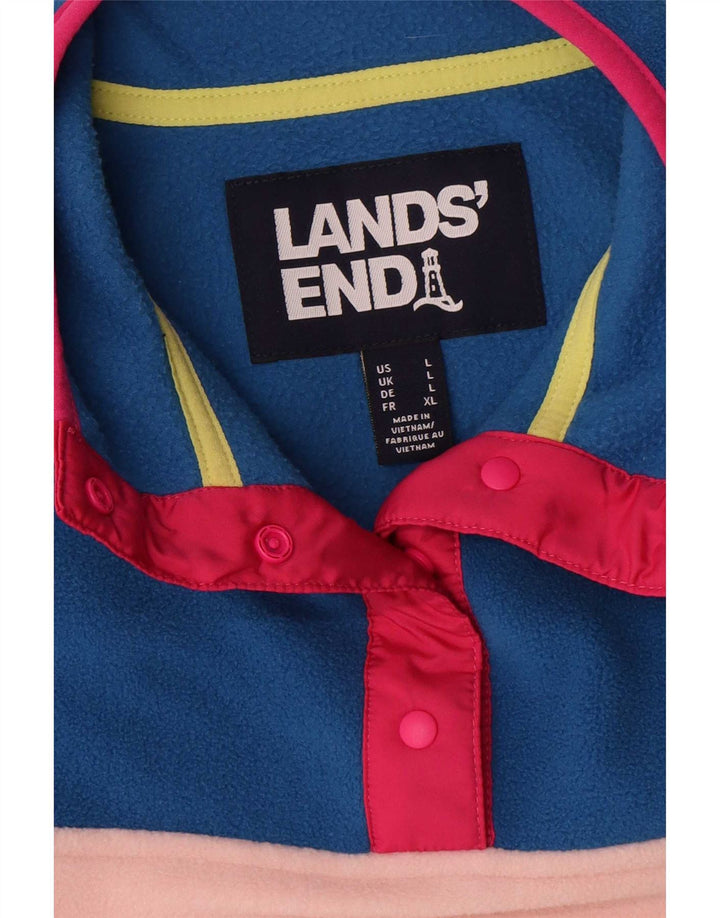 Pulover supradimensionat din lână pentru femei Lands End UK 16, mare, cu dungi multicolore