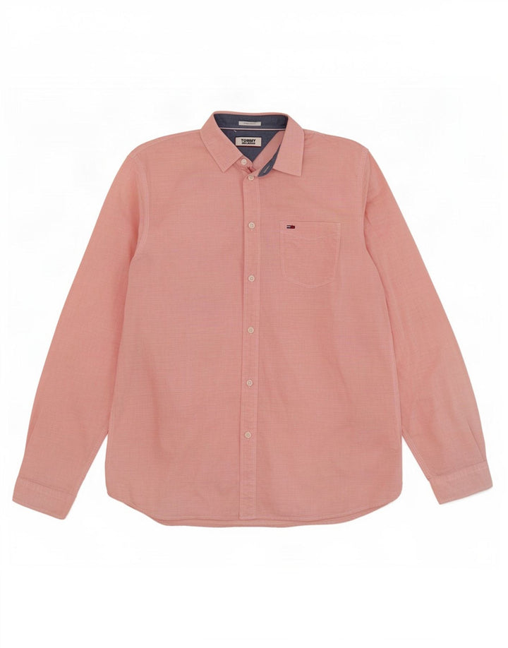 Cămașă pentru bărbați Tommy Hilfiger, cu tăiere obișnuită, roșu mediu, bumbac cu dungi