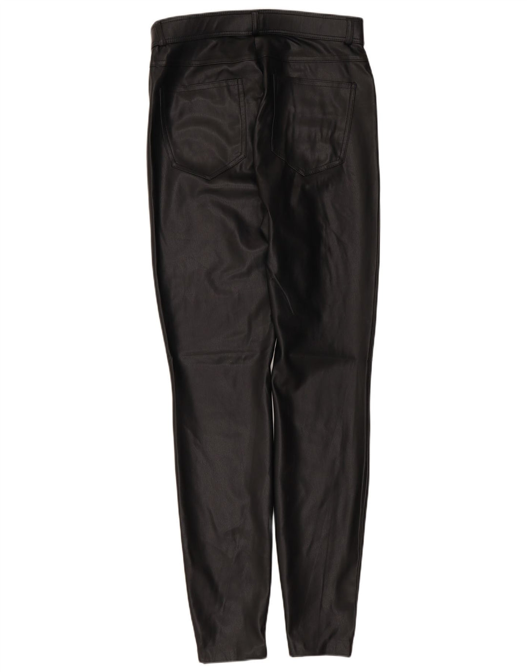 Pantaloni subțiri din piele artificială pentru femei Zara Mediu L28 L28 Poliuretan negru