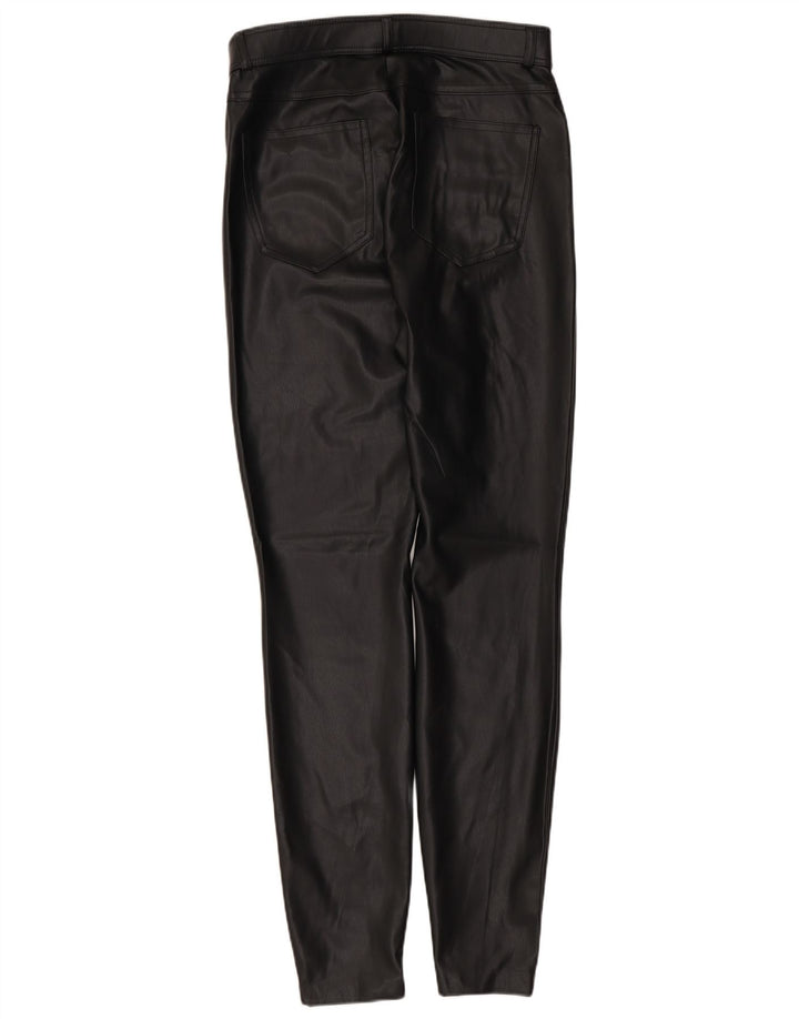 Pantaloni subțiri din piele artificială pentru femei Zara Mediu L28 L28 Poliuretan negru