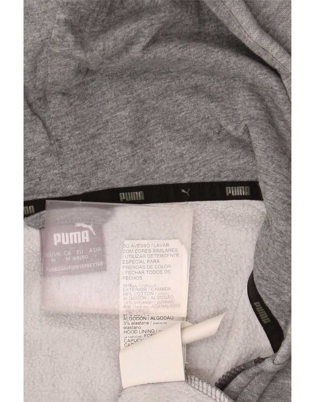 Pulover Puma pentru bărbați, cu fermoar, bumbac, gri mediu