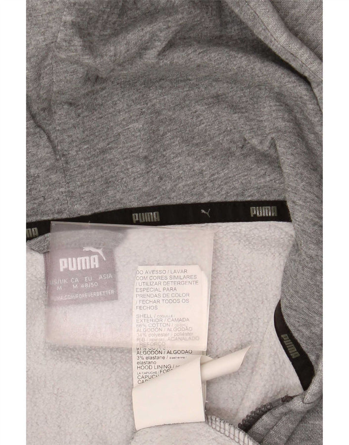 Pulover Puma pentru bărbați, cu fermoar, bumbac, gri mediu