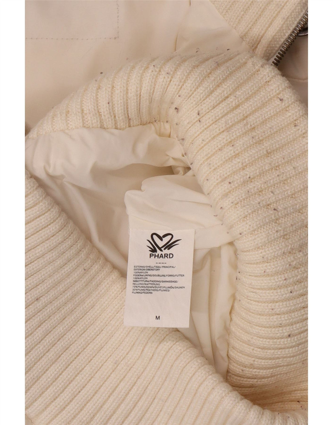 Jachetă căptușită cu glugă Phard pentru femei UK 14 Medium White Nylon