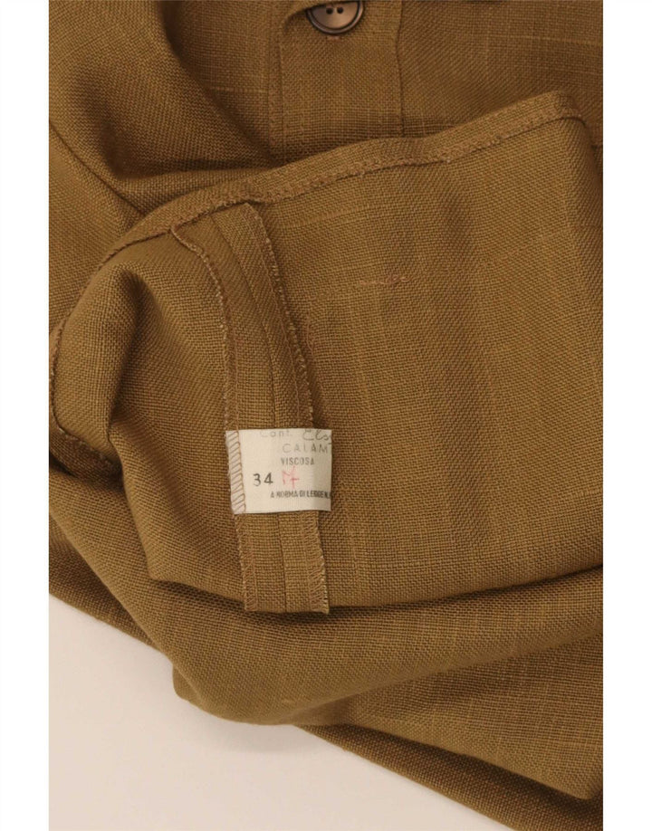 Cămașă Vintage pentru femei IT 34 2XS Kaki Viscoză