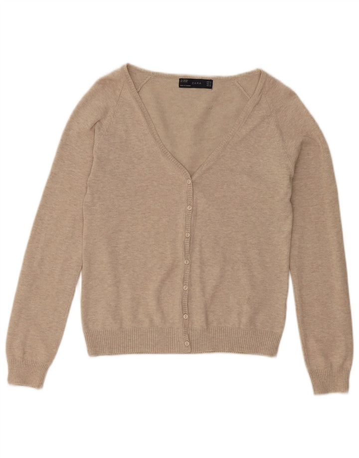 Pulover cardigan pentru femei Zara UK 12 Bej mediu